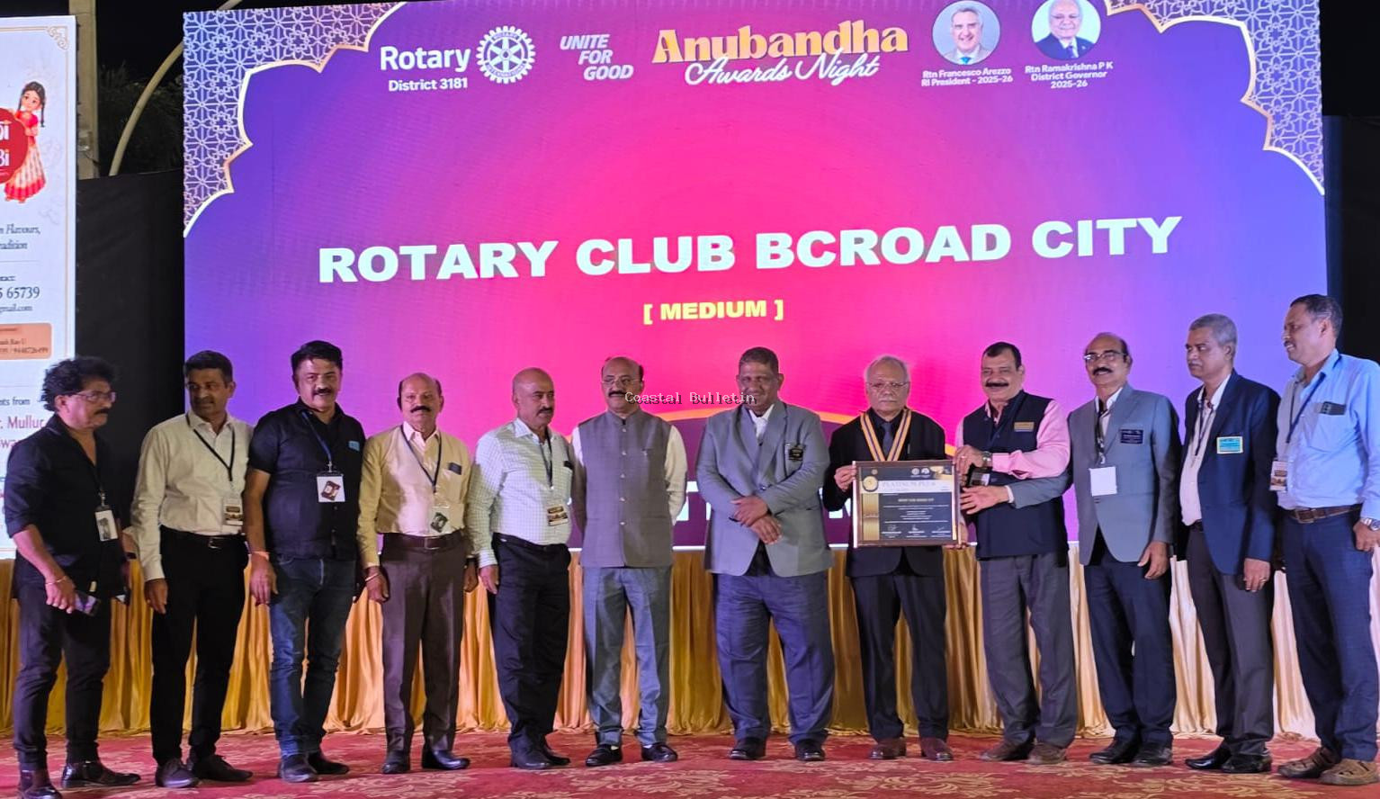 ಬಿ ಸಿ ರೋಡ್ ಸಿಟಿ ರೋಟರಿ ಕ್ಲಬ್ ಗೆ ಅತ್ಯುನ್ನತ ಗೌರವ ಪ್ಲಾಟಿನಮ್ ಪ್ಲಸ್ ಪ್ರಶಸ್ತಿ.