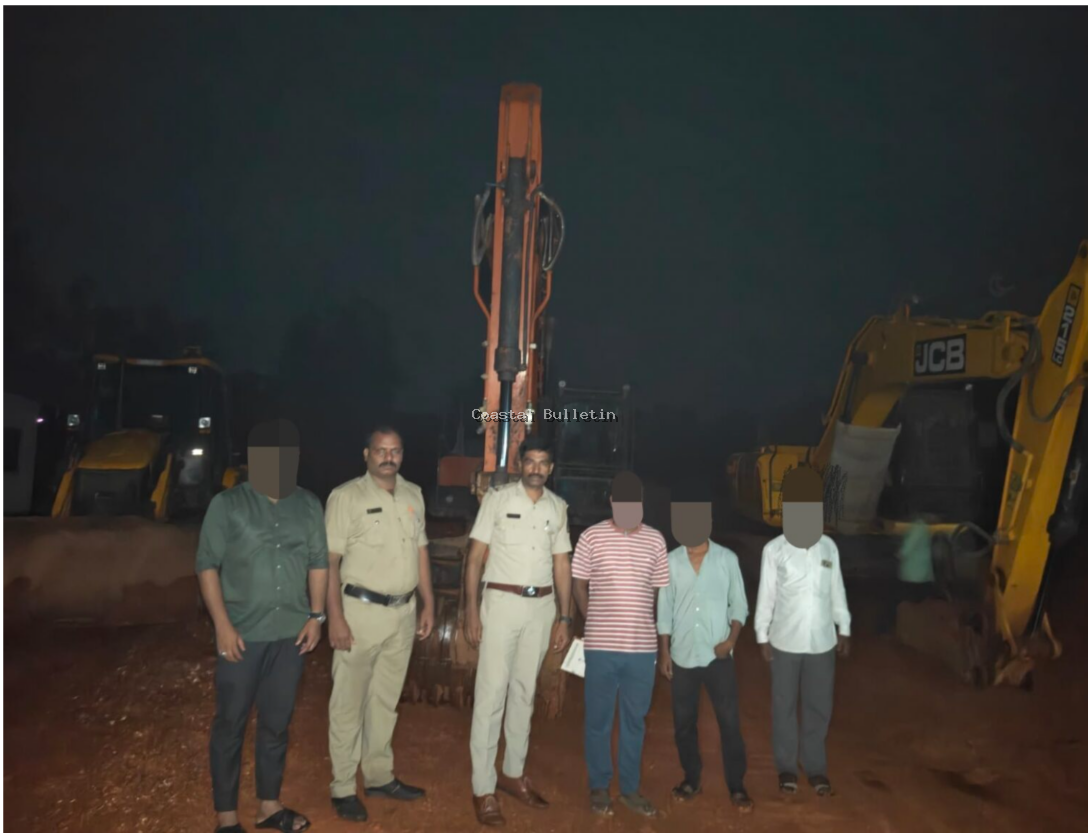 ವಿಟ್ಲ: ಕರೋಪಾಡಿಯಲ್ಲಿ ಅಕ್ರಮ ಕೆಂಪುಕಲ್ಲು-ಮಣ್ಣುಗಣಿಗಾರಿಕೆ ಮೇಲೆ ಪೊಲೀಸ್&zwnj; ದಾಳಿ; ವಾಹನ, ಯಂತ್ರೋಪಕರಣಗಳ ವಶ