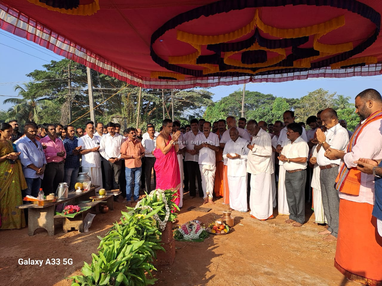 ಫರಂಗಿಪೇಟೆ: ಶ್ರೀ ಆಂಜನೇಯ ದೇವಸ್ಥಾನದ  ಬ್ರಹ್ಮಕಲಶ ಪ್ರಯುಕ್ತ ಚಪ್ಪರ ಮುಹೂರ್ತ.