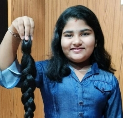 ಕಣಿಯೂರು: ಕೇಶರಾಶಿಯನ್ನು ಕ್ಯಾನ್ಸರ್ ಪೀಡಿತರಿಗೆ ದಾನ ಮಾಡಿದ ಶಾಲಾ ಬಾಲಕಿ.