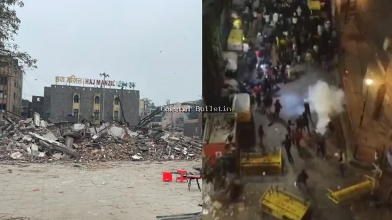 ಮಸೀದಿ ಬಳಿಯ ಅಕ್ರಮ ಕಟ್ಟಡಗಳು ಧ್ವಂಸ &ndash; ದೆಹಲಿಯಲ್ಲಿ ಕಲ್ಲುತೂರಾಟ, ಐವರು ಪೊಲೀಸರಿಗೆ ಗಾಯ